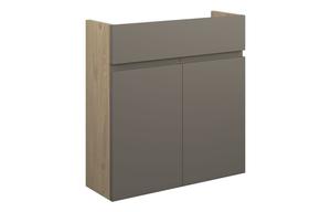 Clarence 600mm Slim Basin Unit - Matt Stone (Oak Cab)